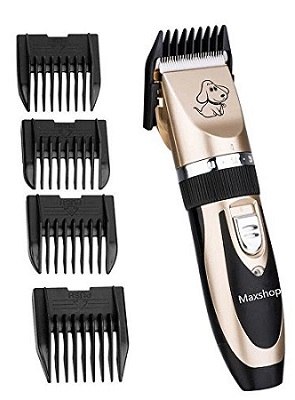 Maxshop Dog clippers Low Noise Rechargeable Cordless Pet Dogs and Cats Electric Grooming Trimming Kit Set